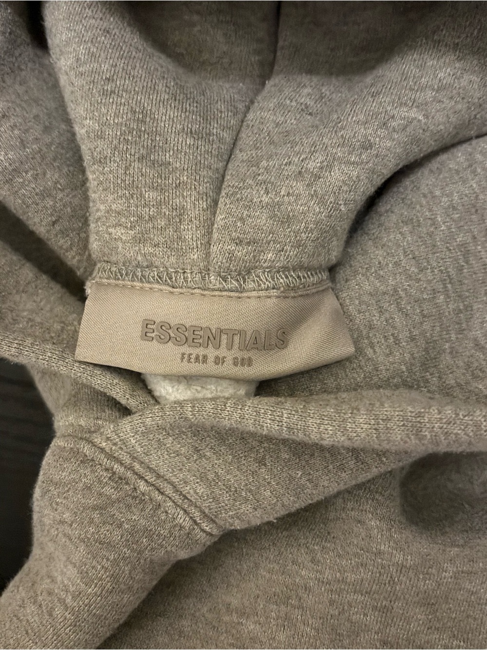 Fear of God Essentials V-Neck Sweater in Heather Taupe